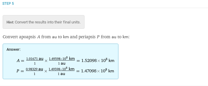 elliptic orbit formula steps continued