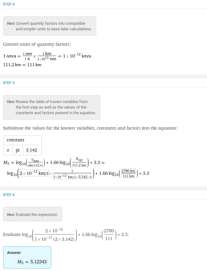 surface wave magnitude definition final steps