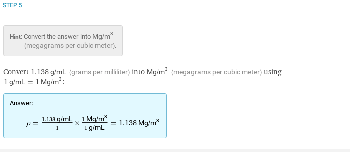 mass density formula step 5