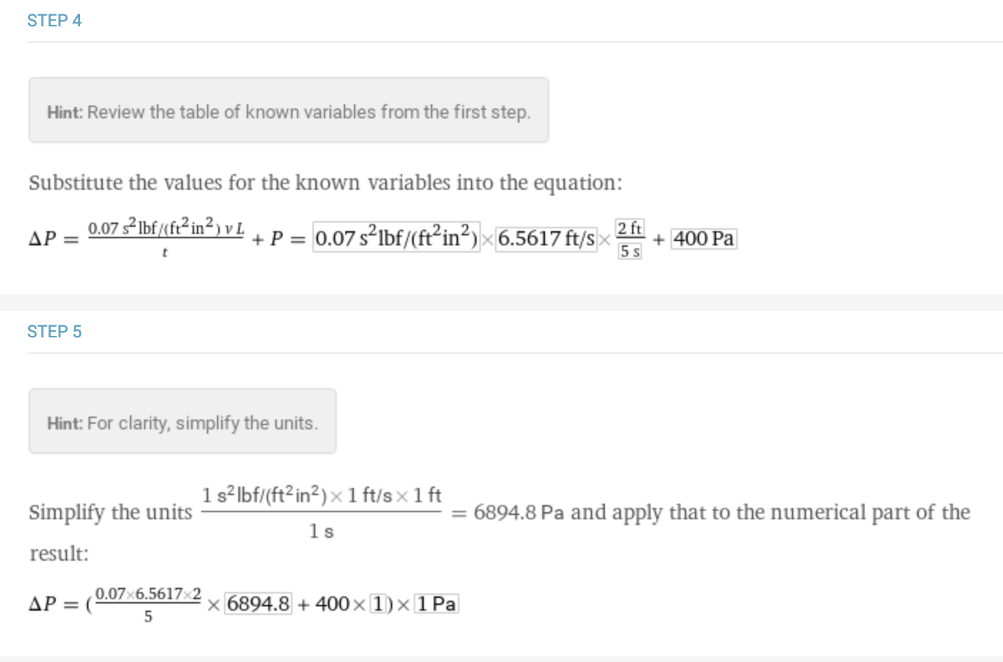 in line unit conversions