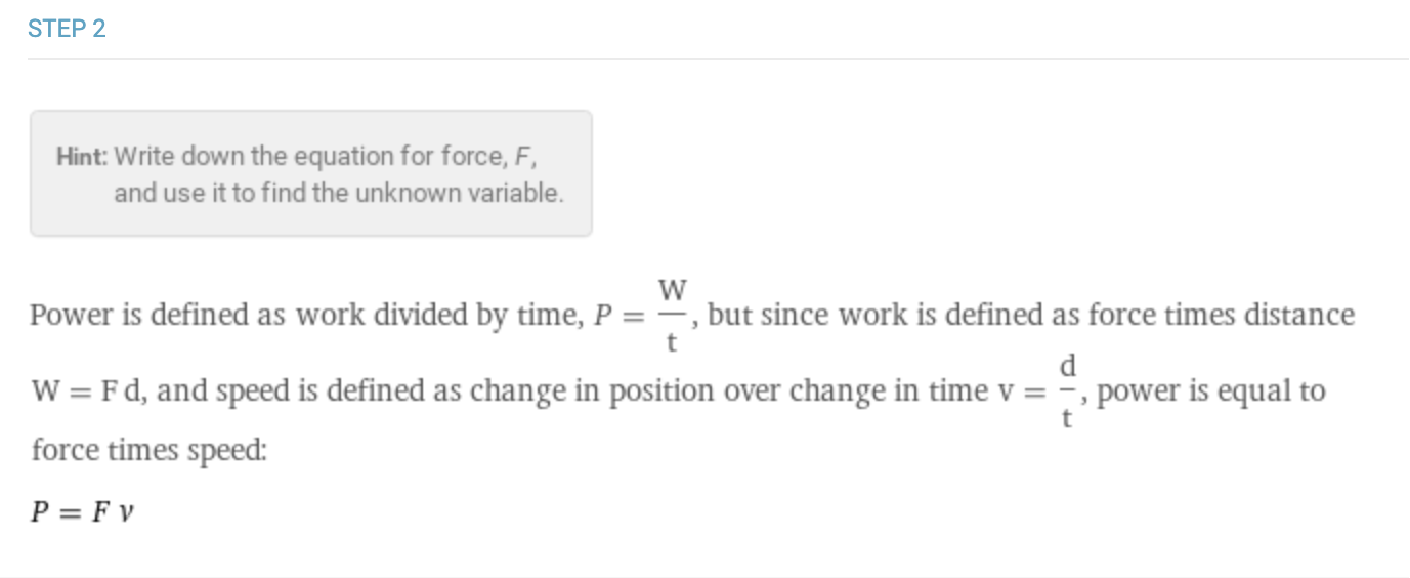 mechanical power with work and speed extended definition