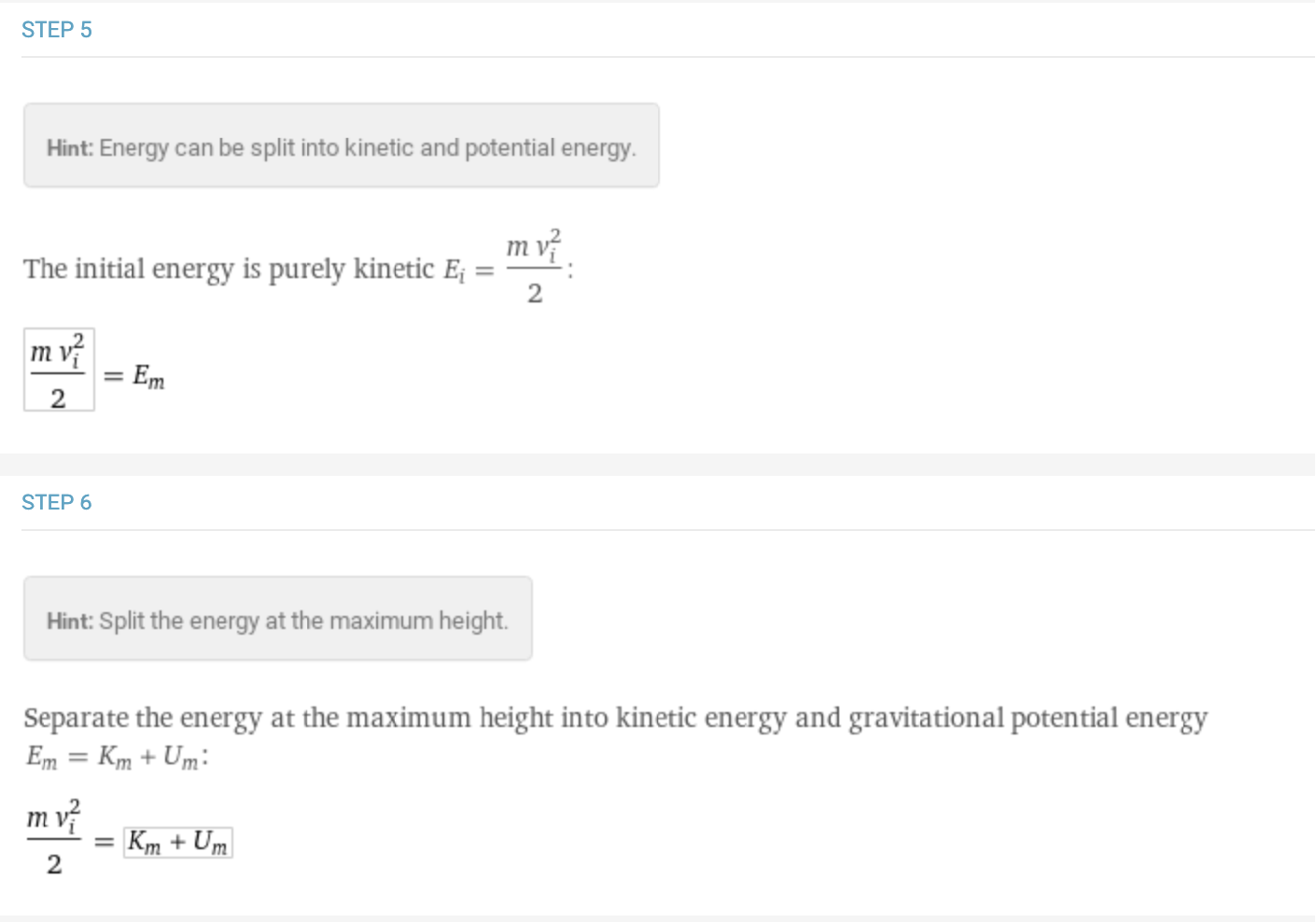 projectile steps 5 and 6