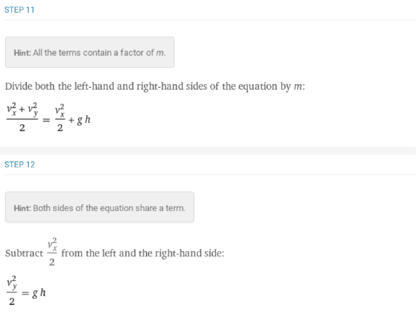 projectile steps 11 and 12