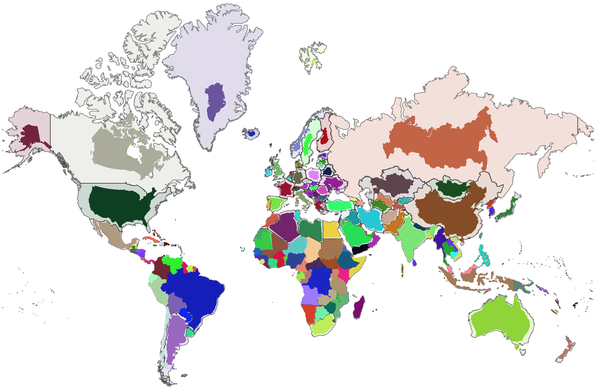 The True Size Of '' shows the true size of the country that is not  distorted by the Mercator projection, such as ``Surprisingly large Japanese  archipelago'' - GIGAZINE