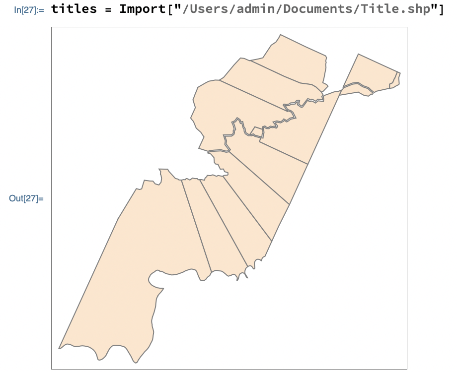 imported shp file