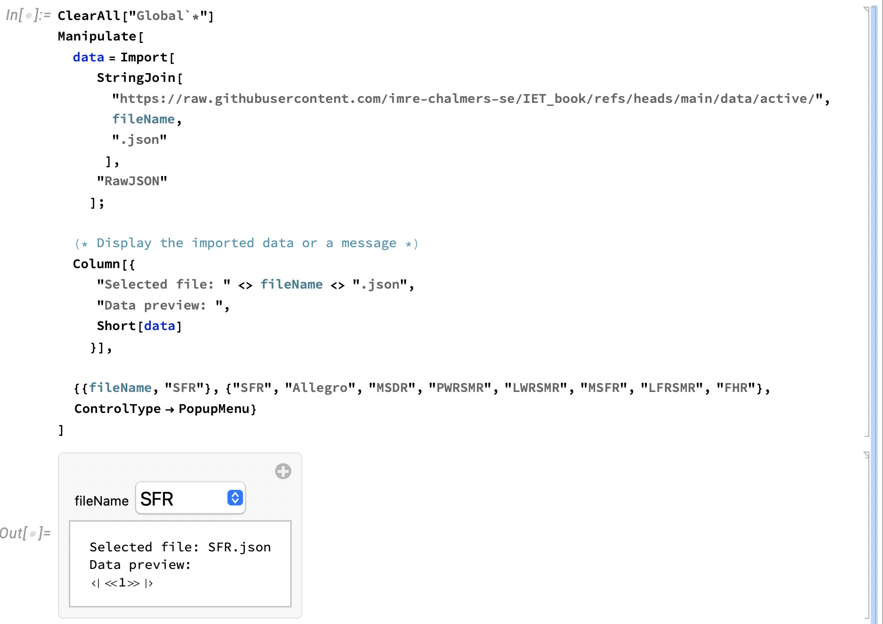 The full content of the cell