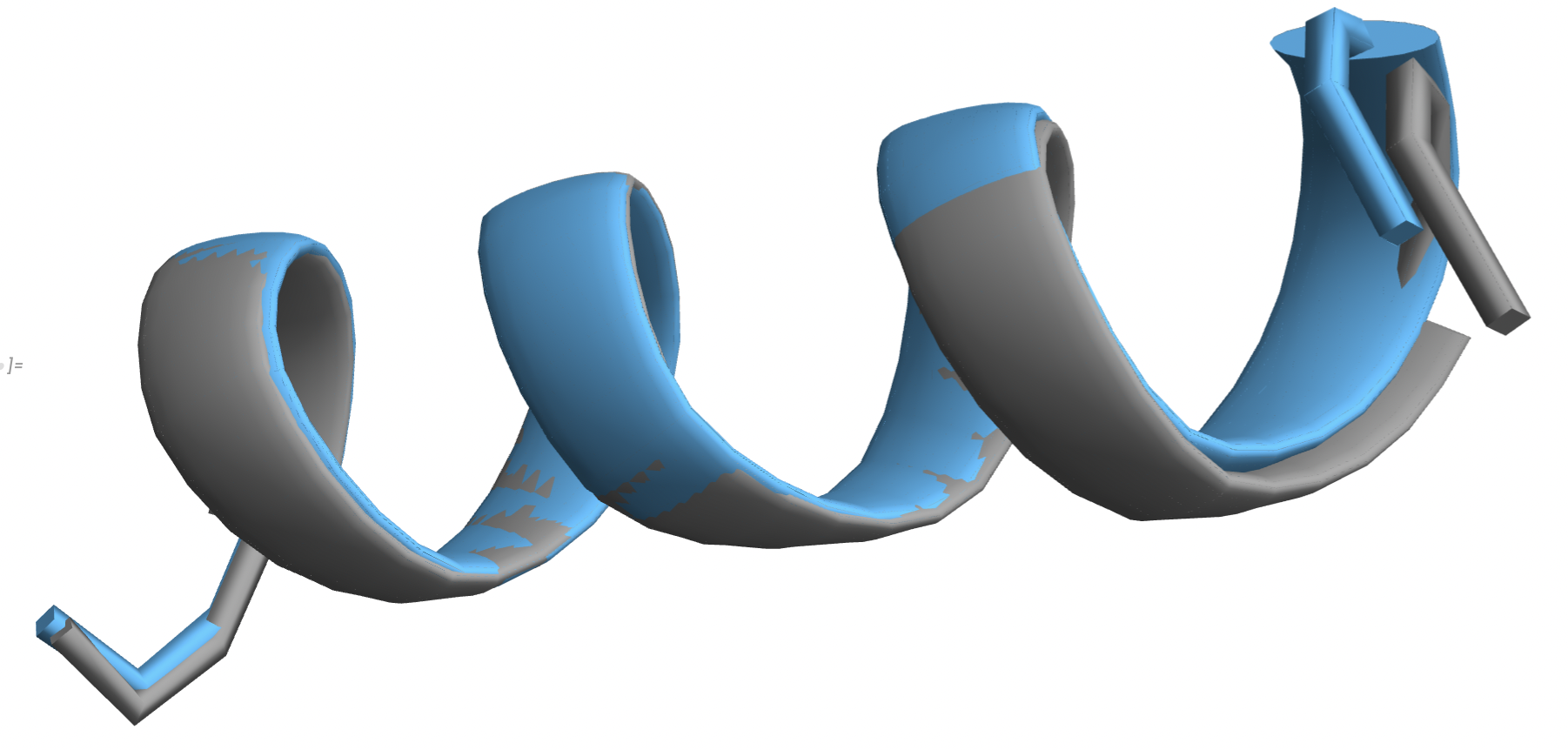 Mutated Alpha Helix Laid Over Normal
