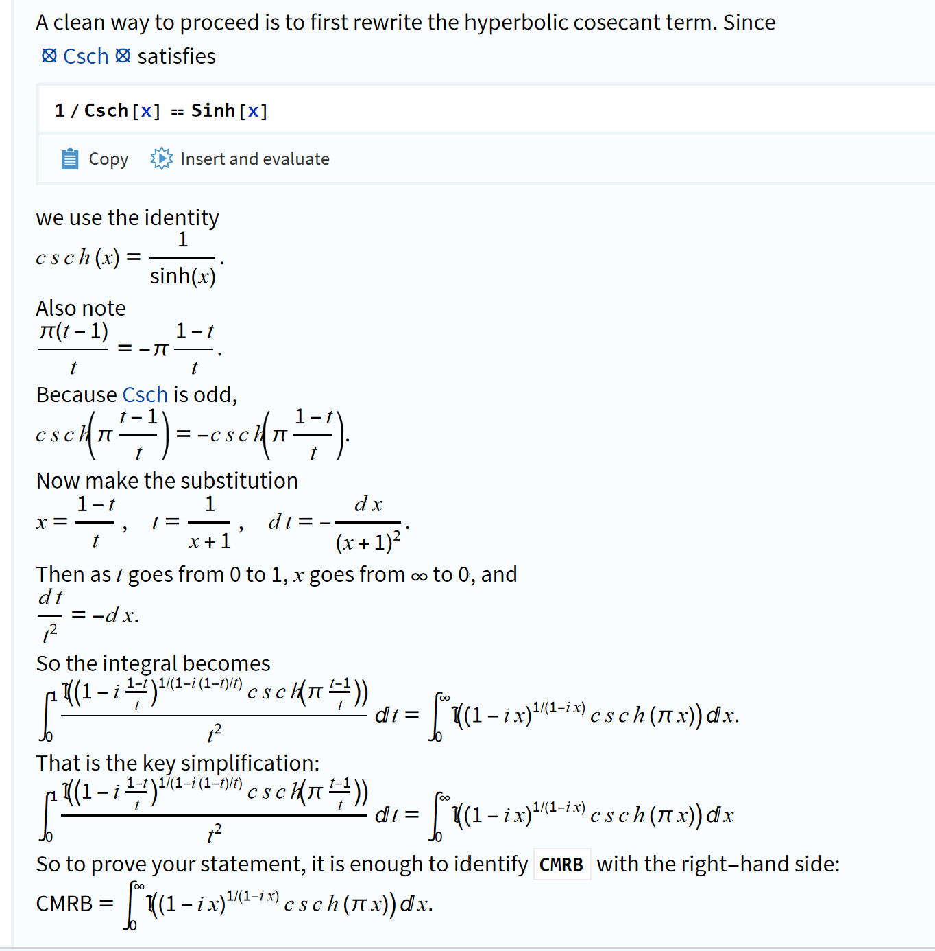 Csch proof