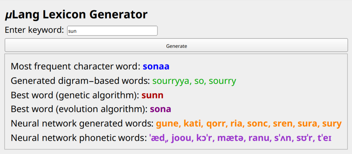 Final output and Generator GUI