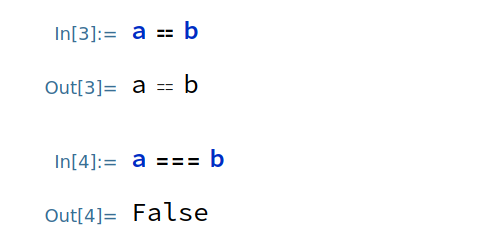 Equal Symbolic vs SameQ Boolean