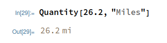 input and output of Quantity[26.2, 