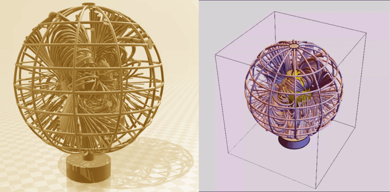 3D printing of solar coronal flux tubes: Wang-Sheeley-Arge model