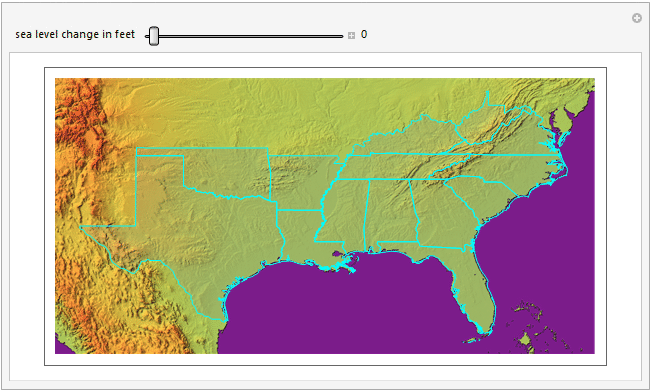This predicts the sea level rise in southern US states