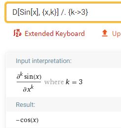 Substitution for k into the derivative