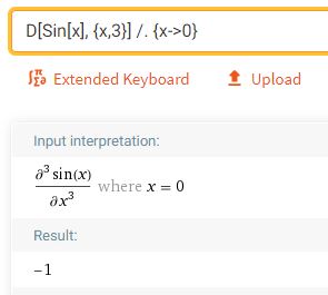 Substitution for x into the derivative