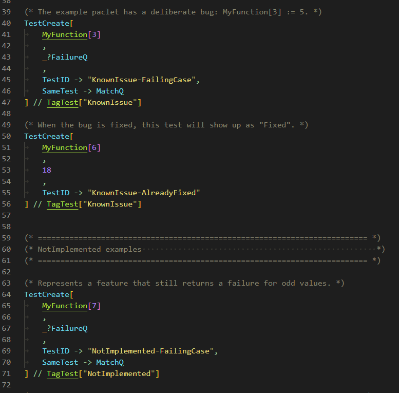 Examples of tagged tests