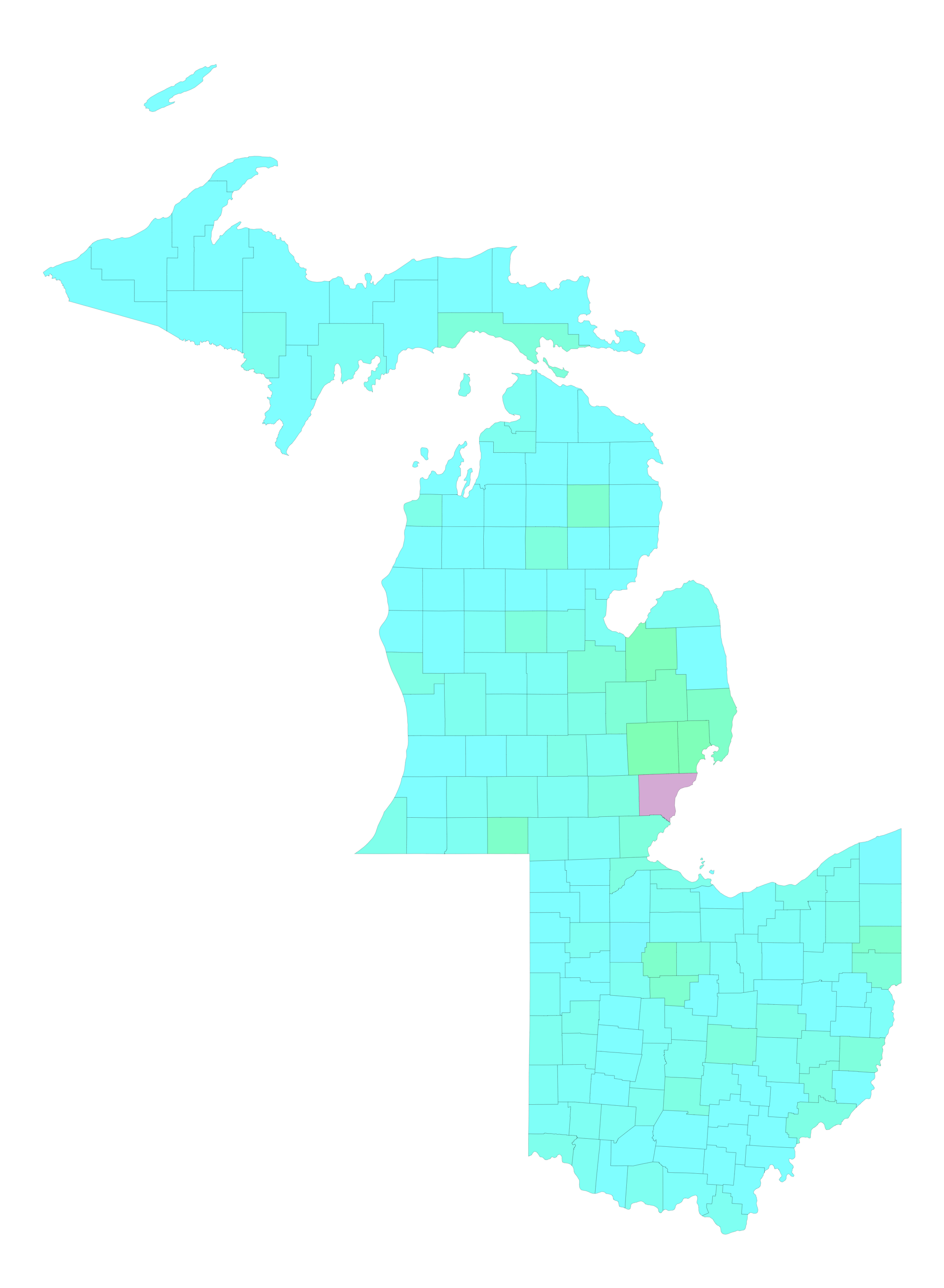 Maps for Michigan and Ohio