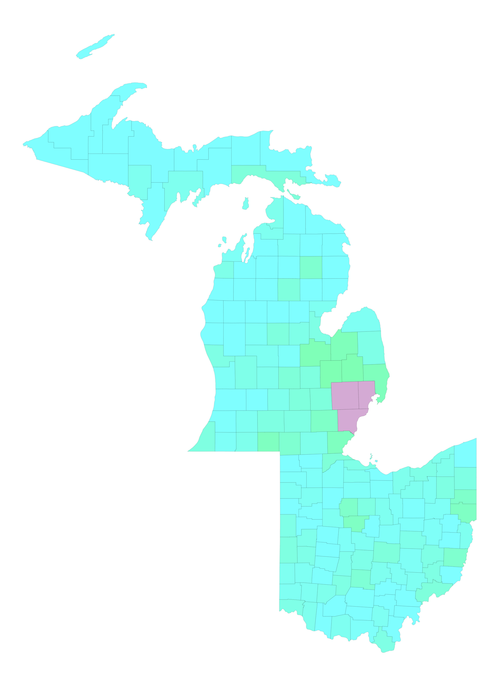 Maps for Michigan and Ohio