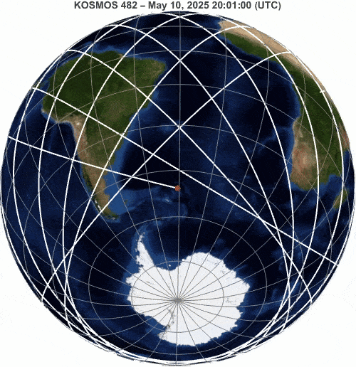 The uncontrolled re-entry of a large Soviet-era Venus probe KOSMOS-482 on May 10, 2025