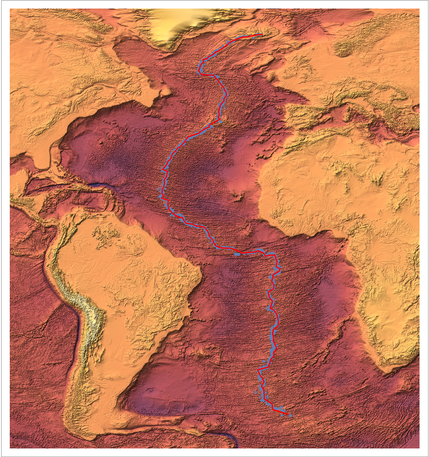 Model of the Mid-Atlantic Ridge via Bathymetric and Seismic Data