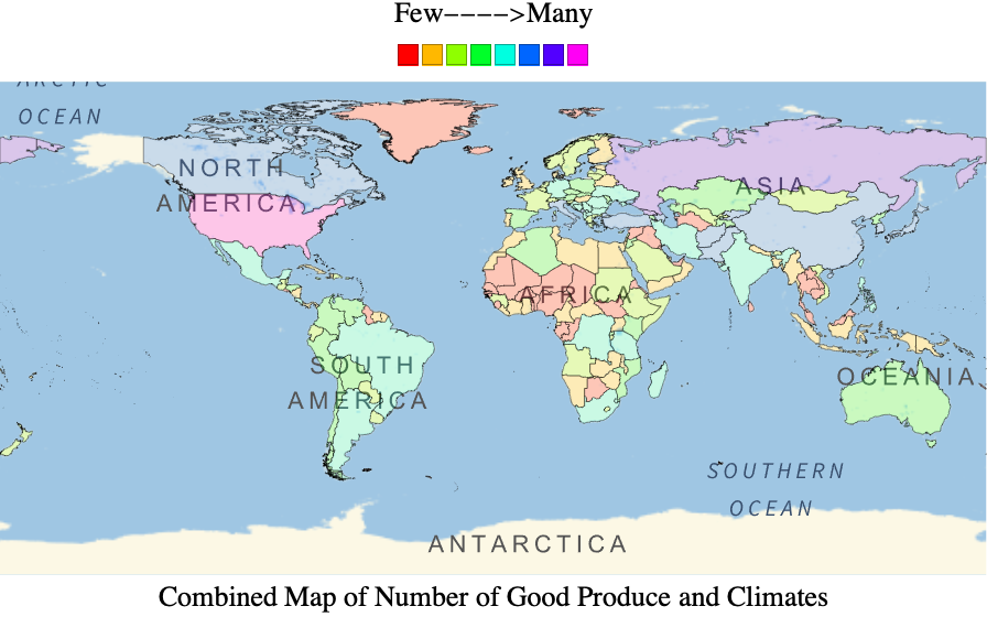 Map of Countries Highlighted Based on Suitability for Traditional Farming