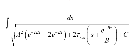 Implicit integral governing slip in the anchored zone