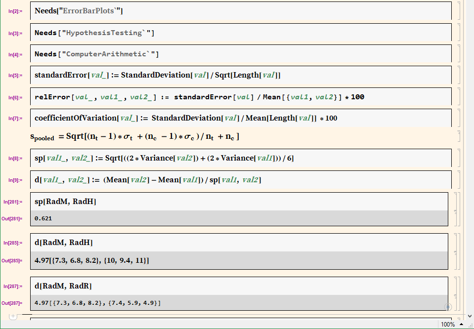 the code and results