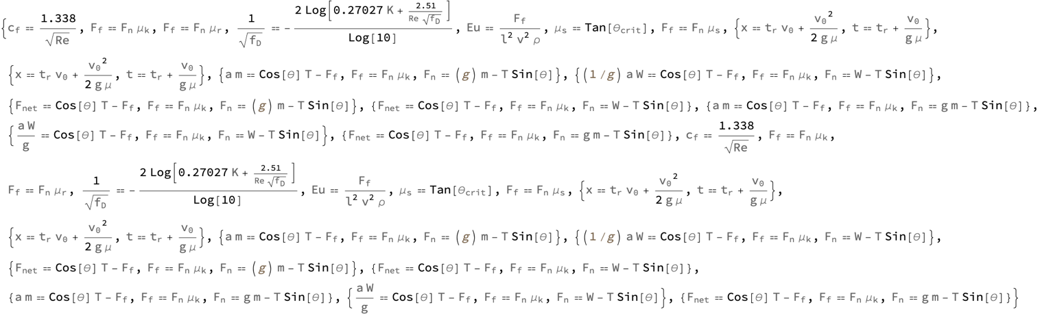 Friction Formulas