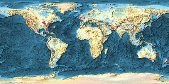 Global flight incidents Geo positions visualization. Air-traffic safety: the crash of the Germanwings flight 4U9525