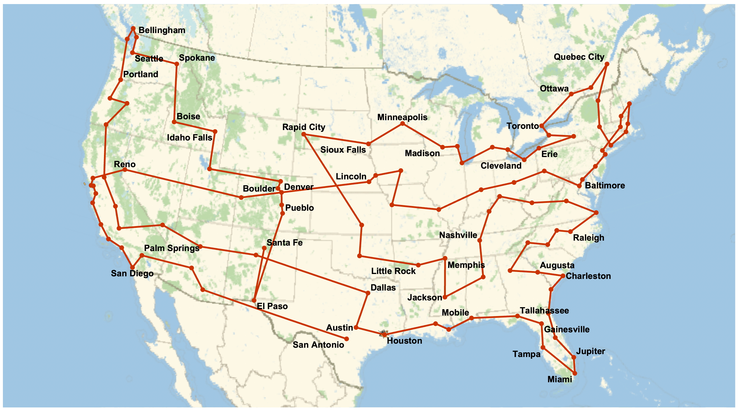 Map of Gil's 2023-24 