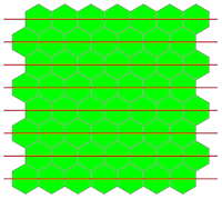 hexagon grid with some of the hexagons' edges vertical with horizontal lines through the hexagons' centers