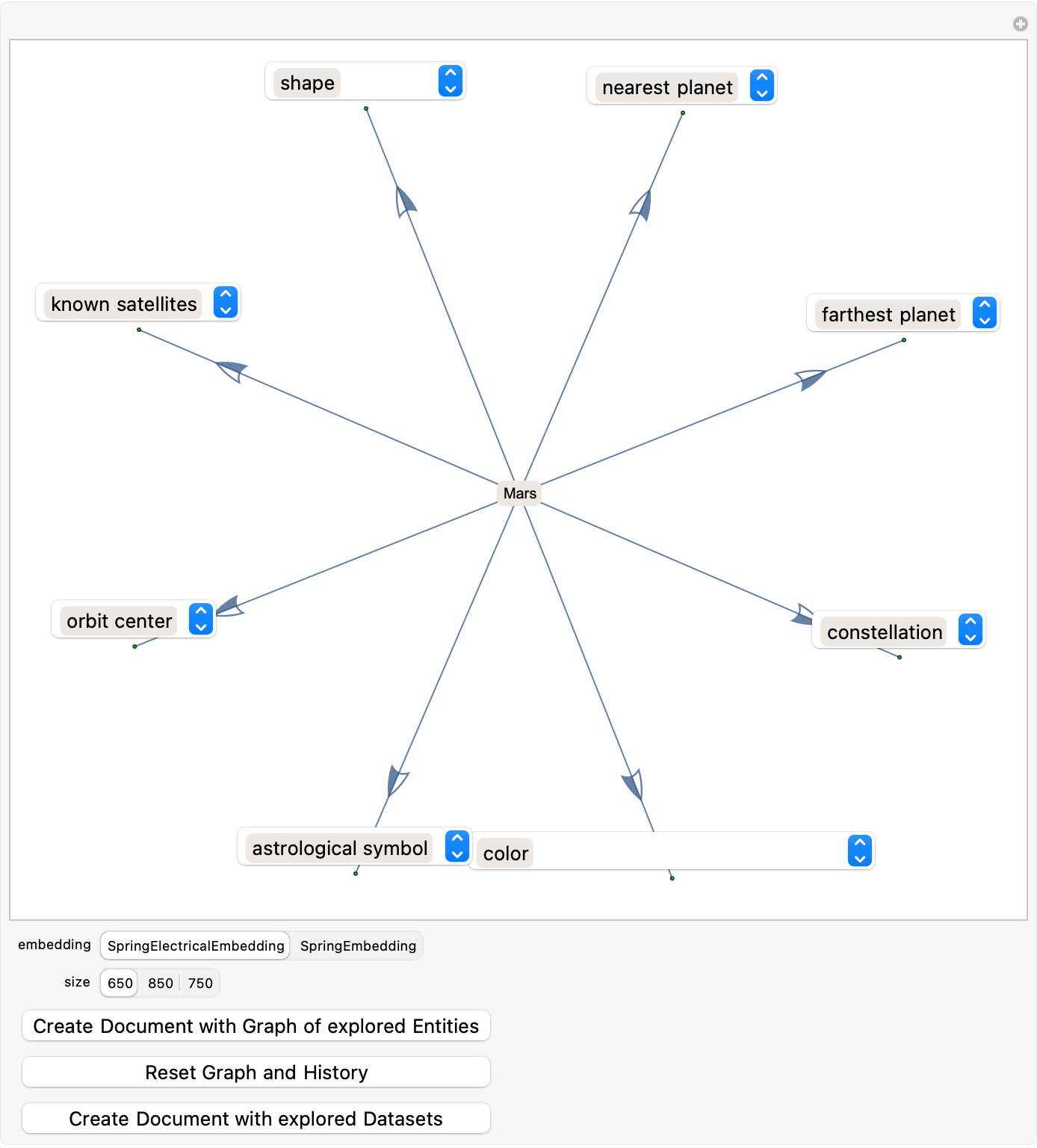 Interactive Entity Navigator Prototype Mars