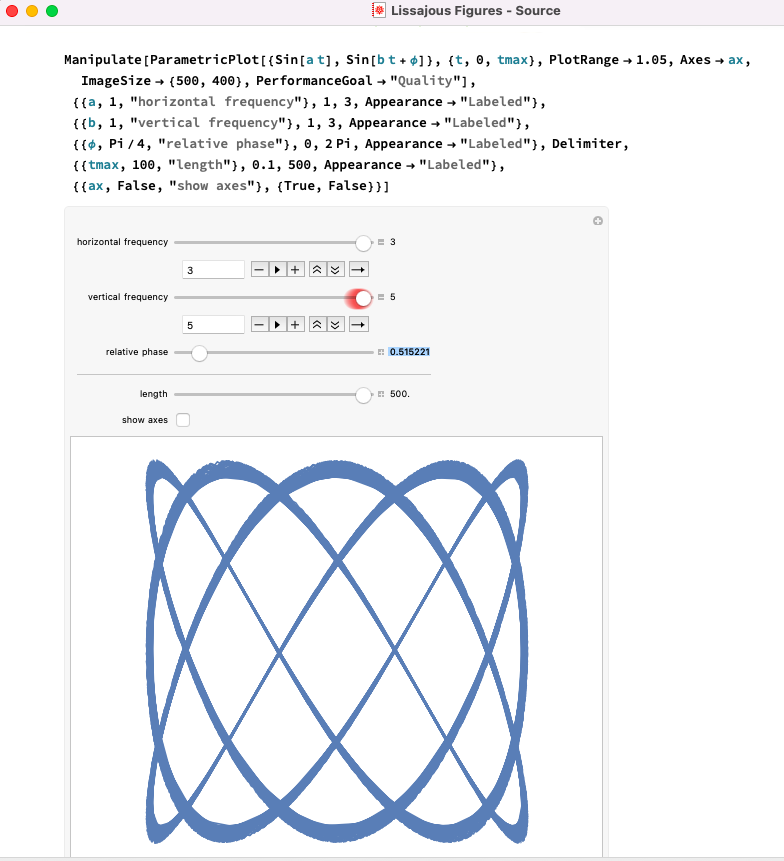 Seeking 3D rendering of 2D Lissajous curve - Online Technical Discussion  Groups—Wolfram Community