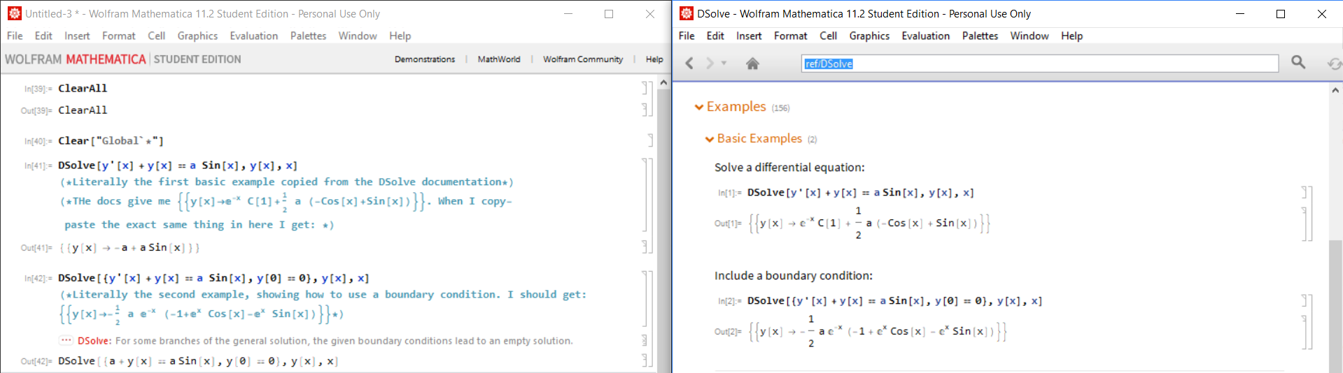 A screenshot of the notebook in question, with the docs on the right and the output on the left