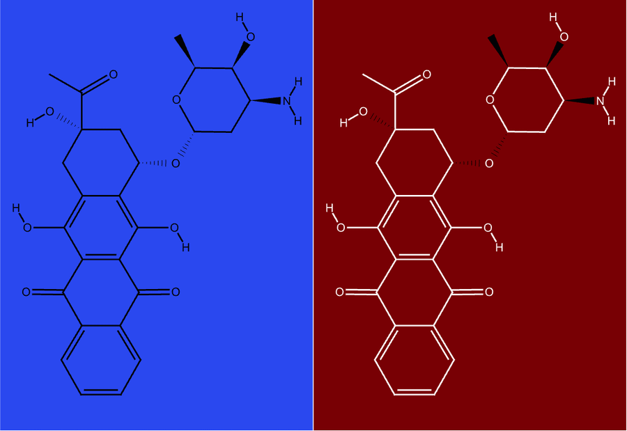 atoms are added in order of decreasing Topological Steric Effect Index, so the most sterically crowded parts of idarubicin contribute first