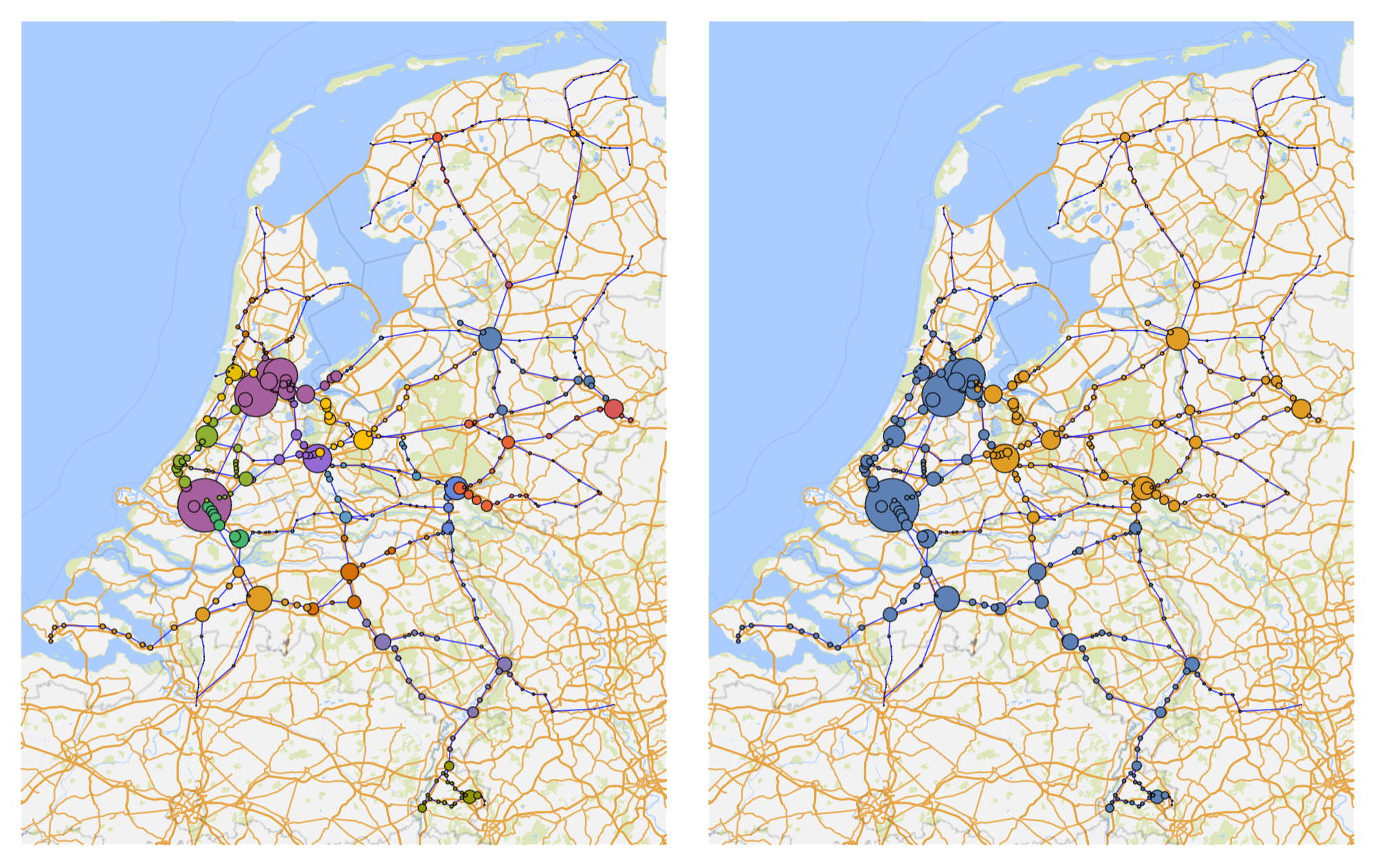 Analysis of the Dutch railway network using graph theory