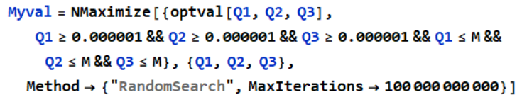 Nmaximize function for multiple integral function