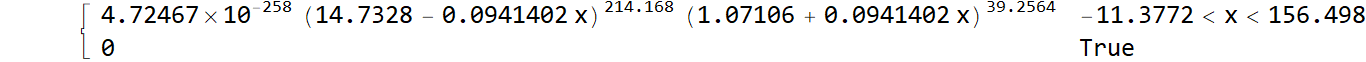Piecewise equation