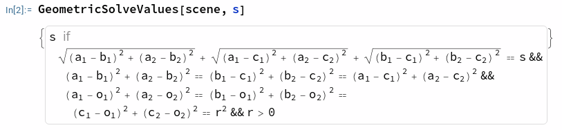 GeometricSolveValues output for abstract scene