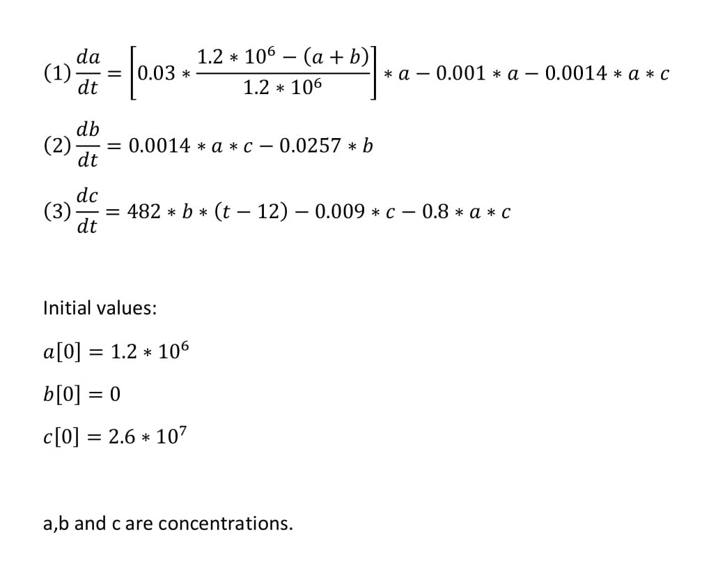 Original differential equations with initial values