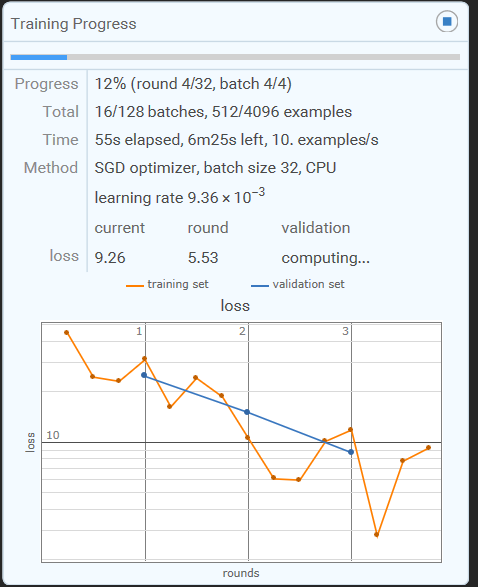 Training progress indicator