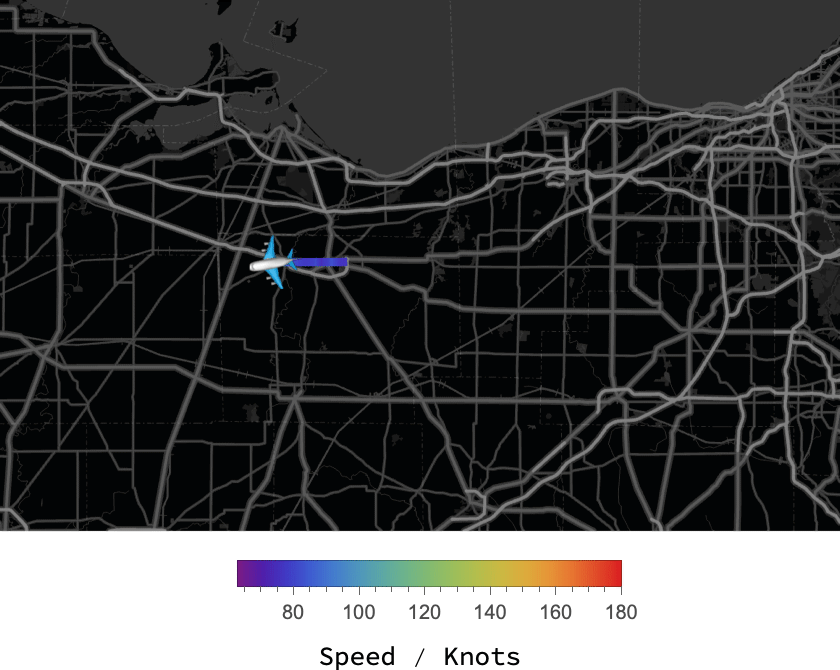 Visualizing a “USA 250th” flight path with Geographics