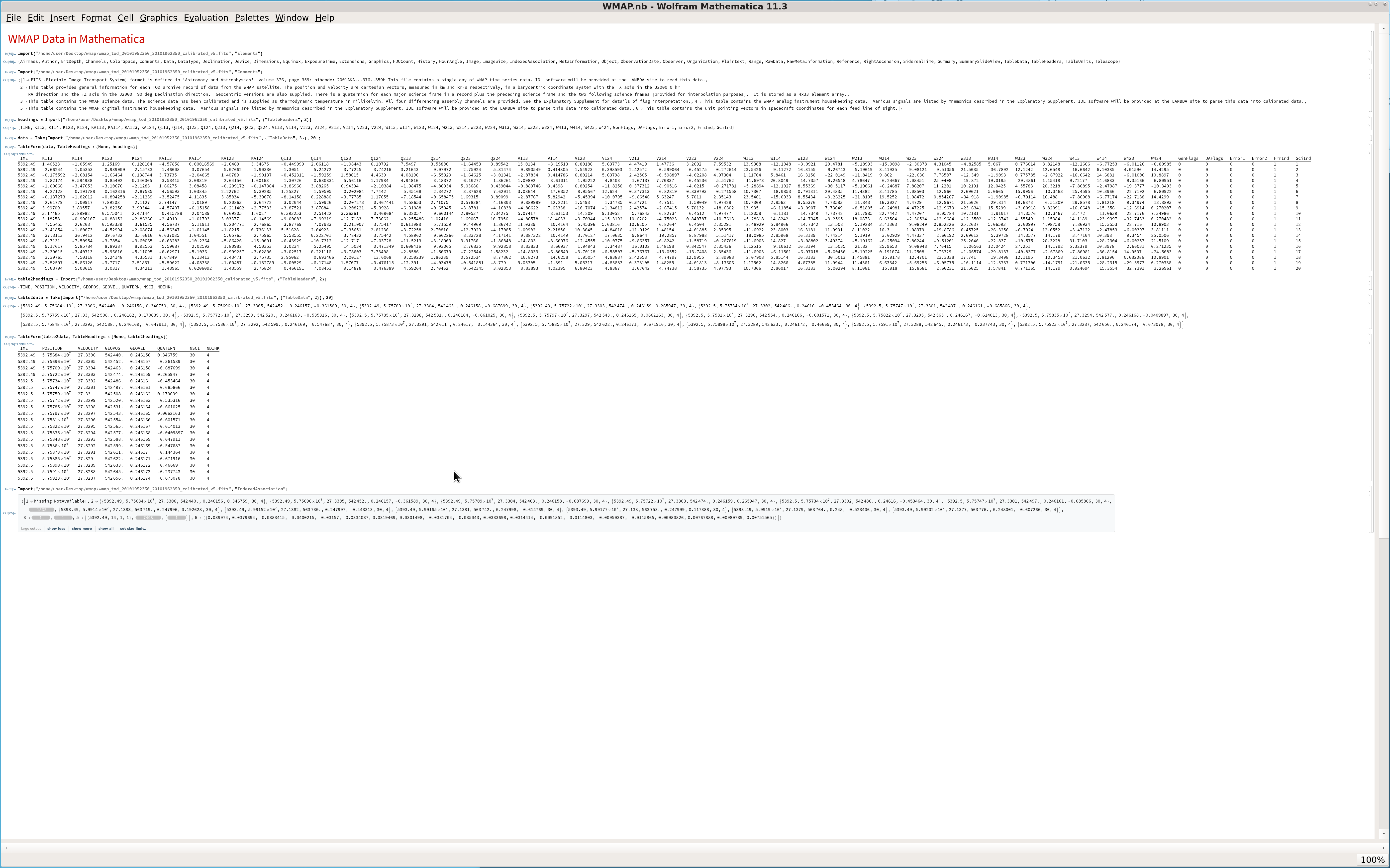 WMAP in Mathematica