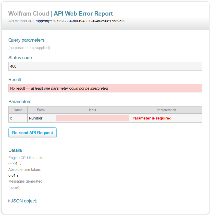 Cloud API form page
