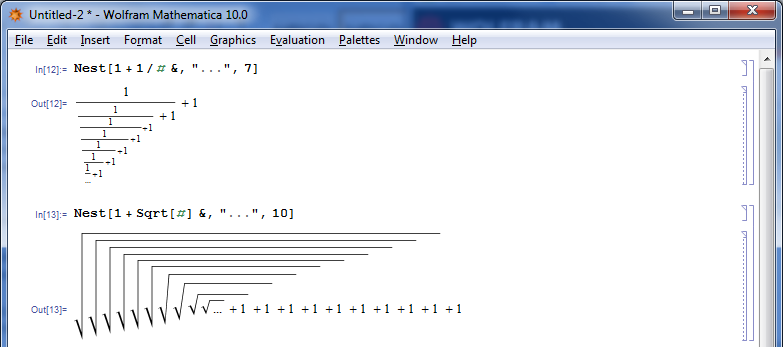 Mathematica 10 display of nested functions