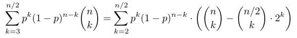 Solve for p as n varies from say 4 to 100