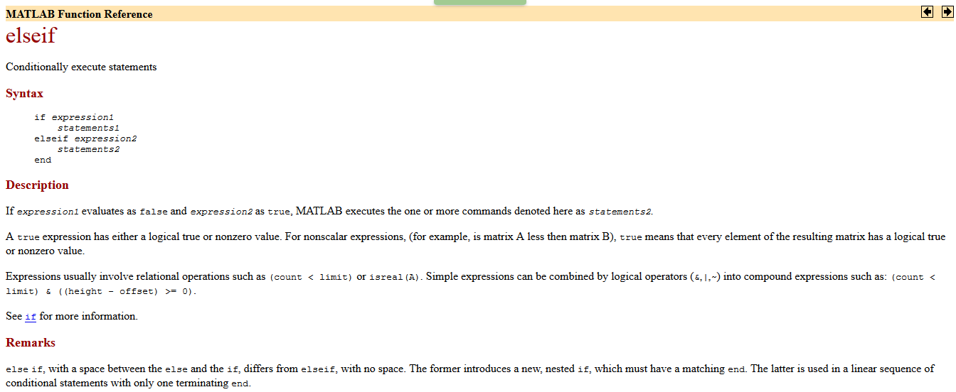 elseifmatlab