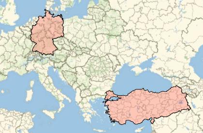 How do I create a map with Germany and Turkey Highlighted - Online ...