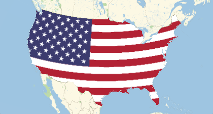 USA flag map GeoImage
